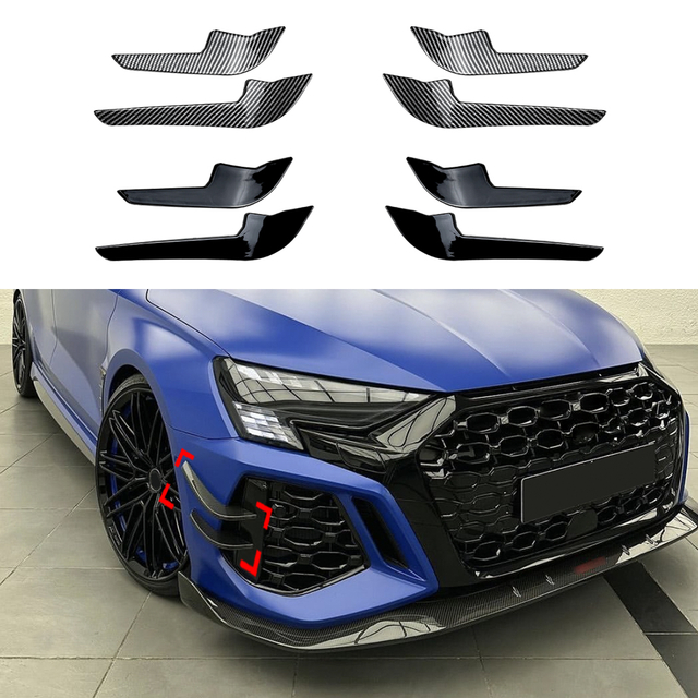 زعانف المصد الأمامي AMP-Z سبويلر جانبي لـ Audi RS3 8Y 2021-2024