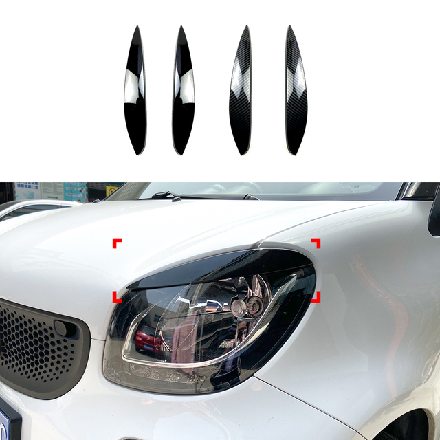Autocollant de paupi&egrave;res de sourcils de phare AMP-Z pour Mercedes Benz Smart C453 2014+