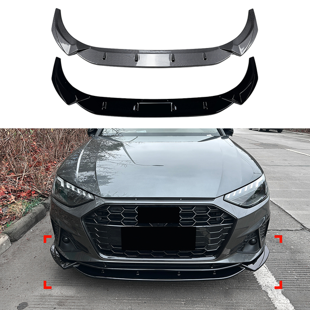 AMP-Z الأمامي الشفاه الشفة spiltter لـ Audi A4 B9.5 Sline 2024+
