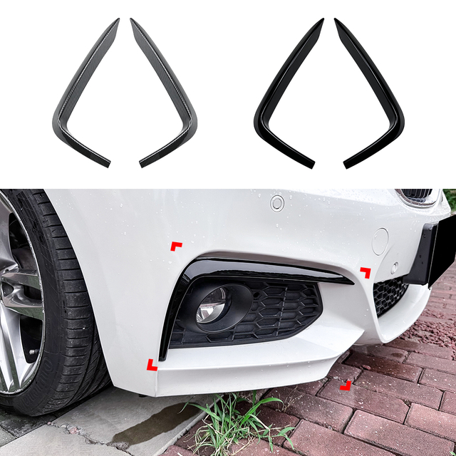 AMP-Z Front Pumper Fins Canards لـ BMW 2 Series F22 F23 M Sport 2014-2019