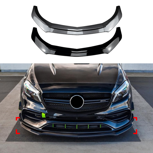 AMP-Z الأمامي الشفاه الشفاه SPILTTER لـ Mercedes Benz A Class W176 AMG LINE 2013-2018